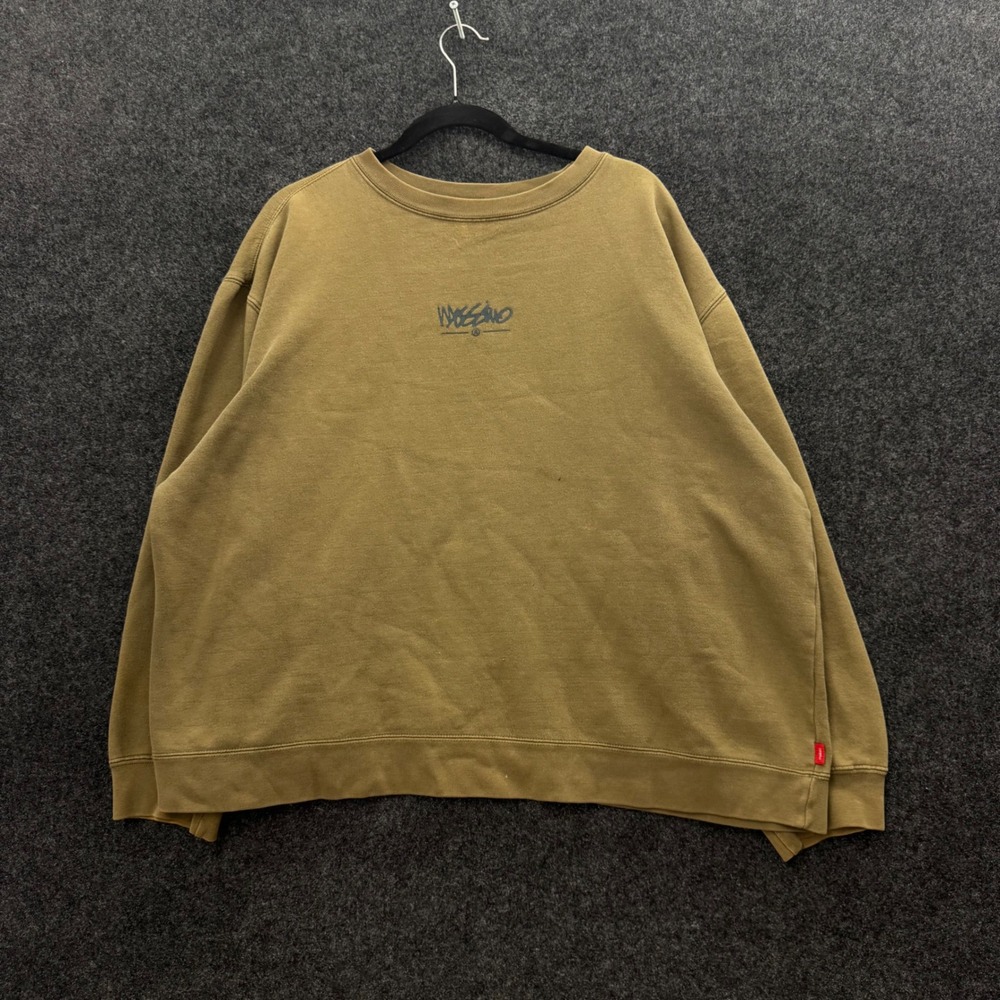 Vintage Mossimo Skate Crewneck Sweatshirt XL Olive Brown Y2K Boxy Fit Graphic